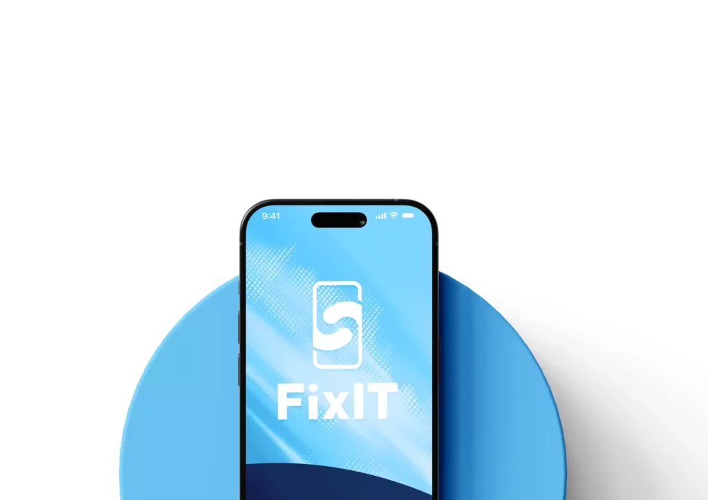 Illustration d’un téléphone sur un fond bleu.